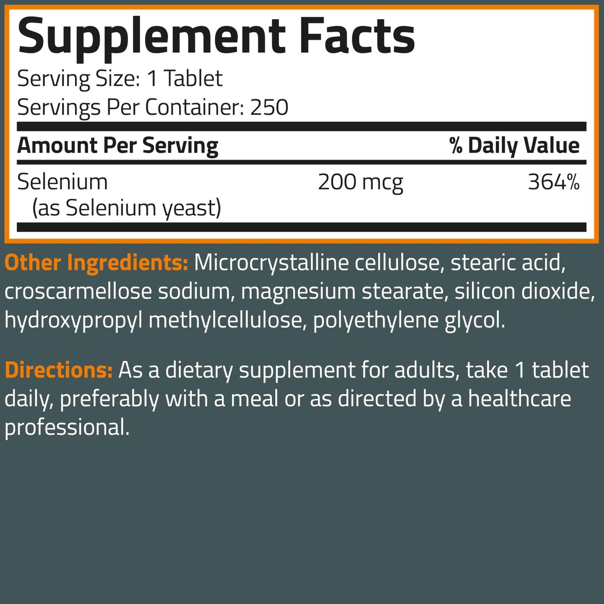 Bronson Selen 200 mcg – Immun- & Antioxidans-Unterstützung, essentielles Mineral, 250 vegane Tabletten