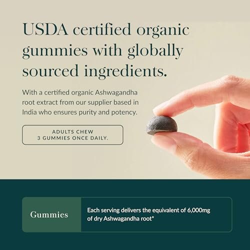 Gaia Herbs Bio Ashwagandha Gummis - Stressabbau* - Mit Zimt & Ingwer - Glutenfrei & Vegan - 45 Stück (15 Portionen)