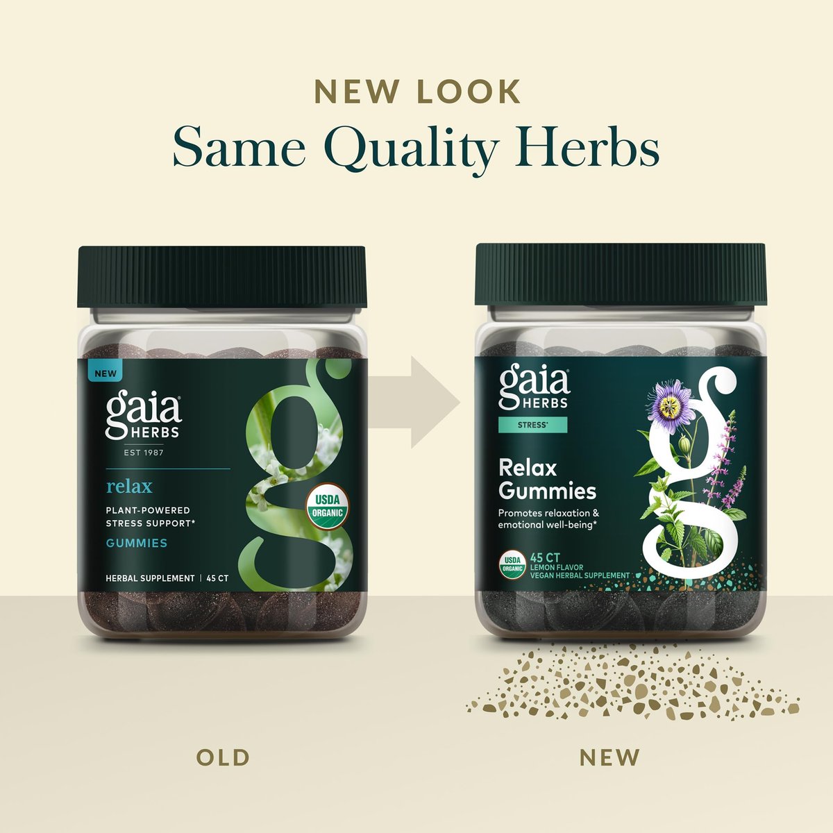 Gaia Herbs Relax Gummis – Fördert ein ruhiges Gefühl* – mit Passionsblume & Zitronenmelisse – 45 vegane Gummis (15 Portionen)