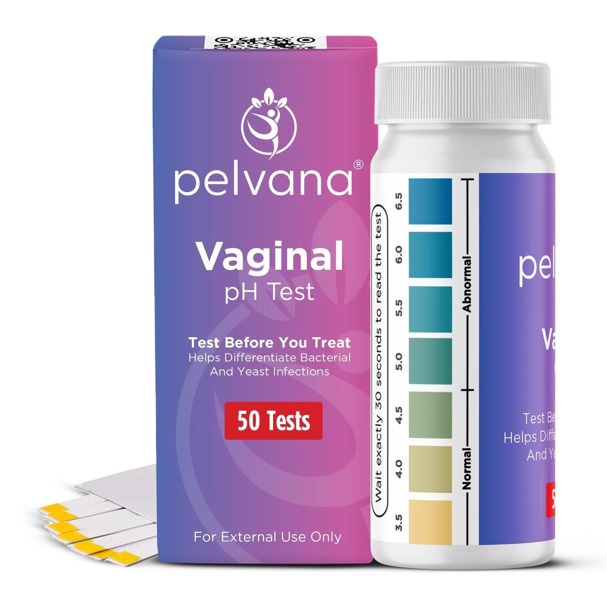 Pelvana Vaginaler pH-Teststreifen für Frauen – 50 Streifen, Heimtestkit für BV und Hefepilzinfektion, Vaginaler pH-Tester zur Unterscheidung von Zuständen