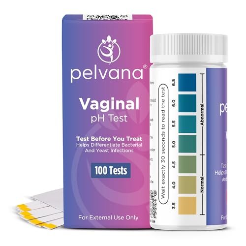 Pelvana Vaginaler pH-Teststreifen für Frauen – 100 Streifen, Heimtest für BV und Hefe-Infektion, Vaginaler pH-Tester zur Unterscheidung zwischen Zuständen