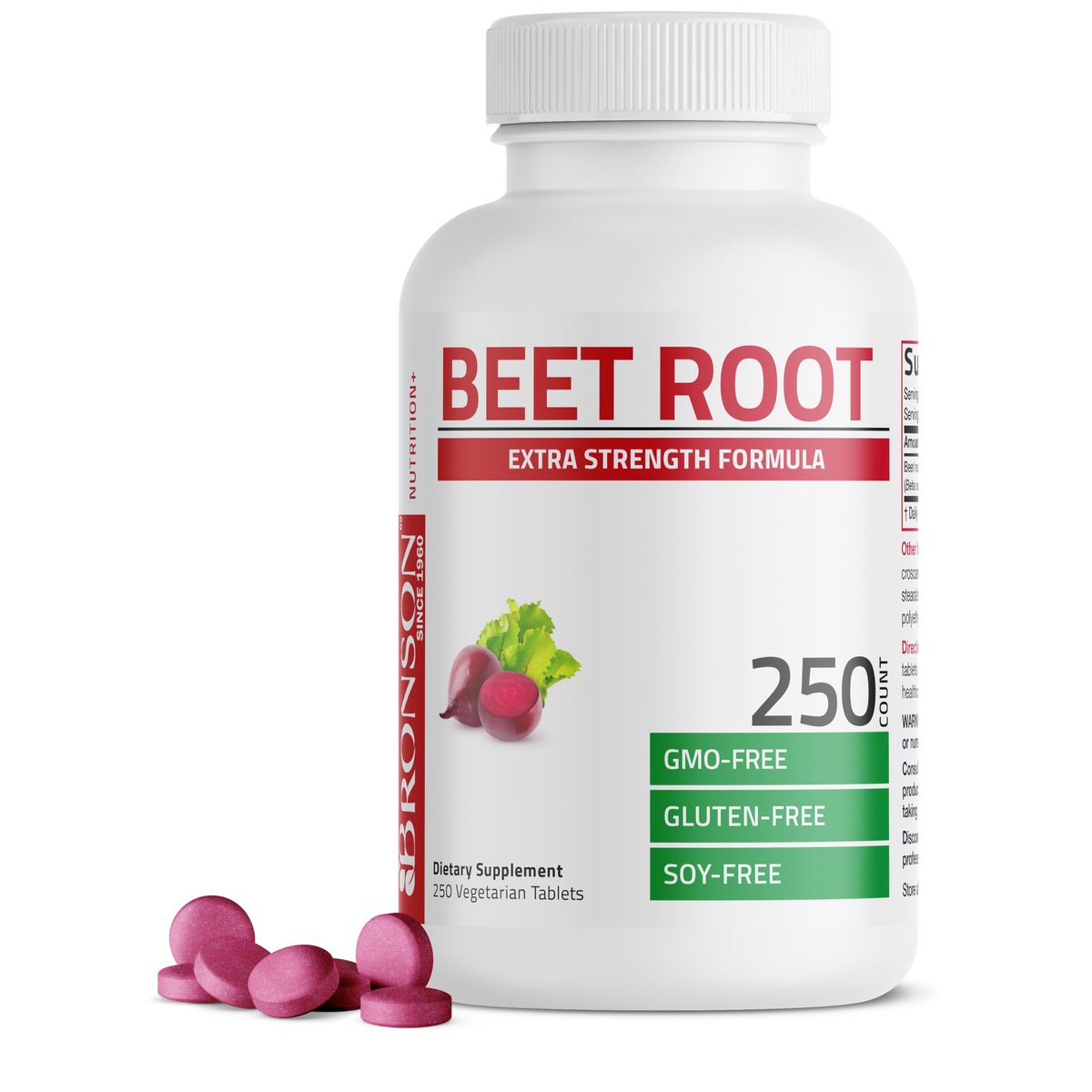 Bronson Rote Beete Extra Stärke, Non-GMO, 250 Vegetarische Tabletten