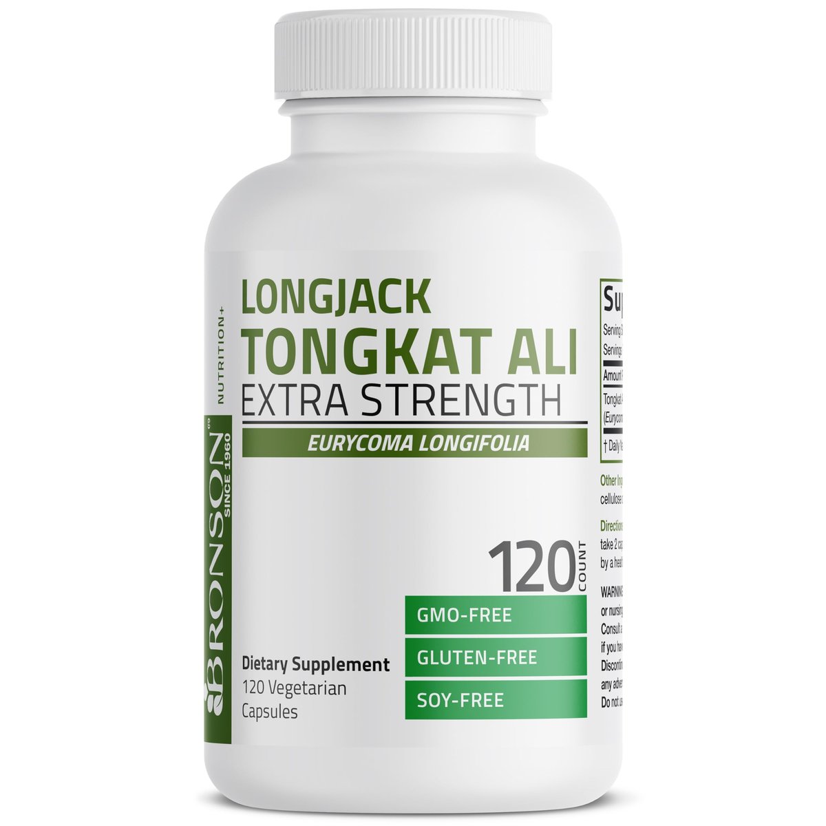 Bronson Longjack Tongkat Ali Extra Strength – 120 vegane Kapseln zur Unterstützung des Testosteronspiegels