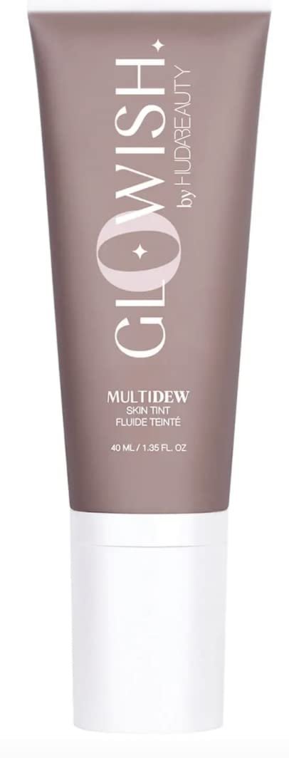 HUDA BEAUTY GloWish Multidew Vegan Skin Tint Foundation 07 Tan Light – Leichte, feuchtigkeitsspendende Foundation