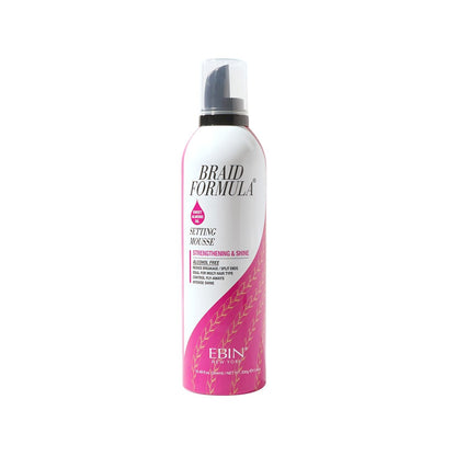 EBIN NEW YORK Braid Formula Setting Mousse 12,49 oz mit Süßmandelöl – Starker Halt für Zöpfe und Frizz-Kontrolle
