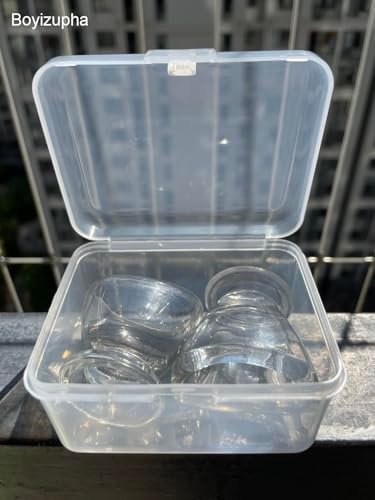 Boyizupha® 2er-Pack Transparente Glas-Augenspülbecher für Augenreinigung mit Aufbewahrungsbehälter