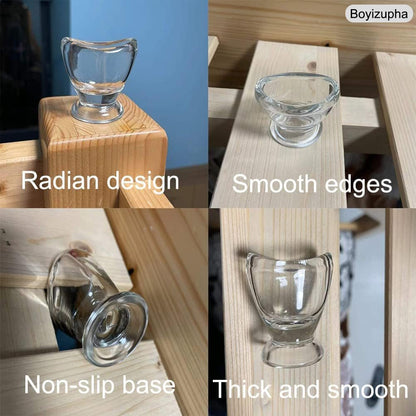 Boyizupha® 2er-Pack Transparente Glas-Augenspülbecher für Augenreinigung mit Aufbewahrungsbehälter