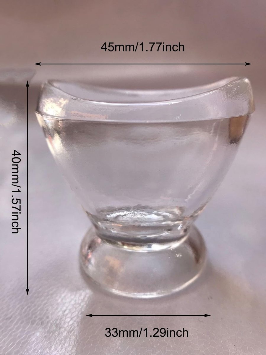 Boyizupha® 2er-Pack Transparente Glas-Augenspülbecher für Augenreinigung mit Aufbewahrungsbehälter