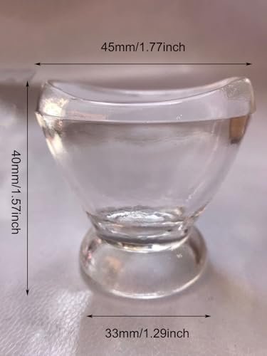 Boyizupha® 2er-Pack Transparente Glas-Augenspülbecher für Augenreinigung mit Aufbewahrungsbehälter