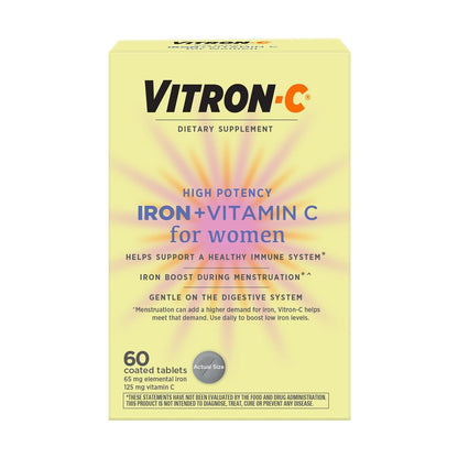 Vitron-C Eisenpräparat für Frauen mit Vitamin C – Unterstützt die Bildung roter Blutkörperchen und das Immunsystem, 60 Tabletten