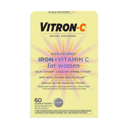Vitron-C Eisenpräparat für Frauen mit Vitamin C – Unterstützt die Bildung roter Blutkörperchen und das Immunsystem, 60 Tabletten