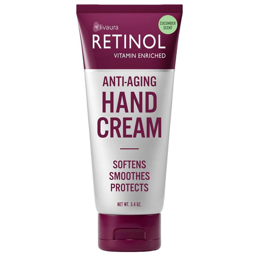 LIVAURA Retinol Anti-Aging Handcreme – Die Original Retinol Creme für jünger aussehende Hände – Reichhaltige Handcreme pflegt Nägel & Nagelhaut – Vitamin A minimiert Alterserscheinungen der Haut (Gurkenduft)