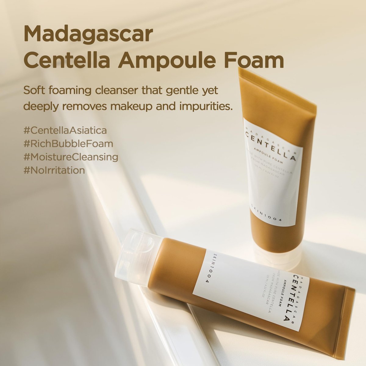 SKIN1004 Madagascar Centella Ampoule Schaum, 125 ml – Koreanischer Gesichtsreiniger & Make-up Entferner mit Centella Asiatica, Sanfte tägliche Reinigung für weiche Haut, Koreanische Hautpflege