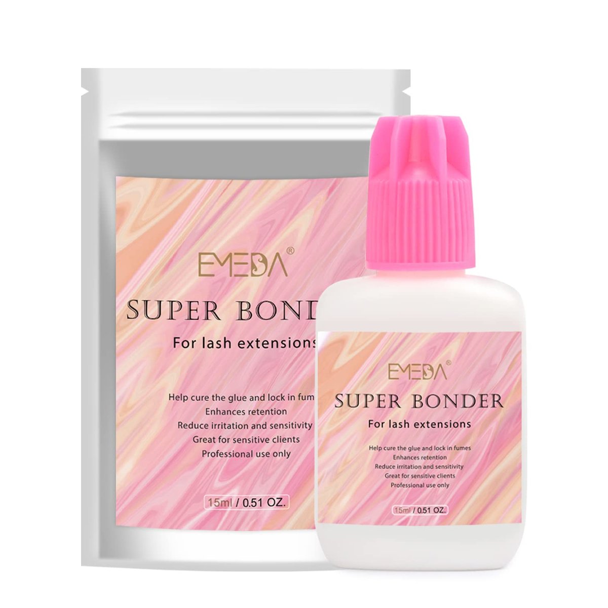 EMEDA Lash Bonder für Wimpernverlängerungen – Kein Kleber, sondern Klebebeschleuniger und Versiegelung für langanhaltende, flexible Wimpern (15 ml Super Bonder Sealant)