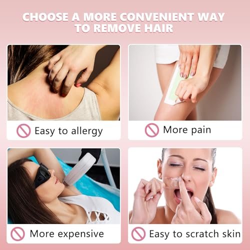 Chengu 62-teiliges Kristallbeine und Gesichtshaarentfernungs-Kit für Frauen - 2 Größen Smooth Away Pads, 60 feine Peeling-Schleifpapiere für Lippen- und Hautpflege (Pink, Schwarz)