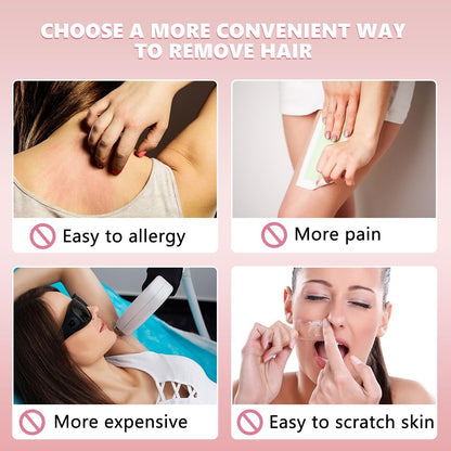 Chengu 62-teiliges Kristallbeine und Gesichtshaarentfernungs-Kit für Frauen - 2 Größen Smooth Away Pads, 60 feine Peeling-Schleifpapiere für Lippen- und Hautpflege (Pink, Schwarz)