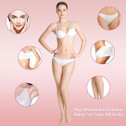 Chengu 62-teiliges Kristallbeine und Gesichtshaarentfernungs-Kit für Frauen - 2 Größen Smooth Away Pads, 60 feine Peeling-Schleifpapiere für Lippen- und Hautpflege (Pink, Schwarz)