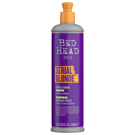 Bed Head by TIGI Serial Blonde Purple Toning Shampoo für kühle Blondinen – Neutralisiert Gelbstich, sulfatfrei, 400 ml
