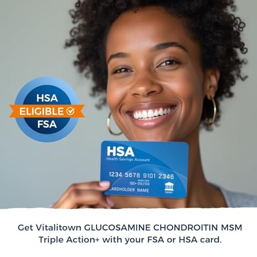 Vitalitown Glucosamin Chondroitin MSM | Kollagen, Boswellia, Kurkuma, Hyaluronsäure, Bromelain | Triple Action+ Formel | 12 Inhaltsstoffe | 90 Tabletten, Ohne Schalentiere