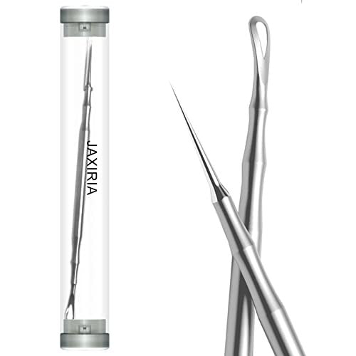 2-in-1 Akne-Extraktor aus Edelstahl – Mitesserentferner für Gesicht und Nase, silber
