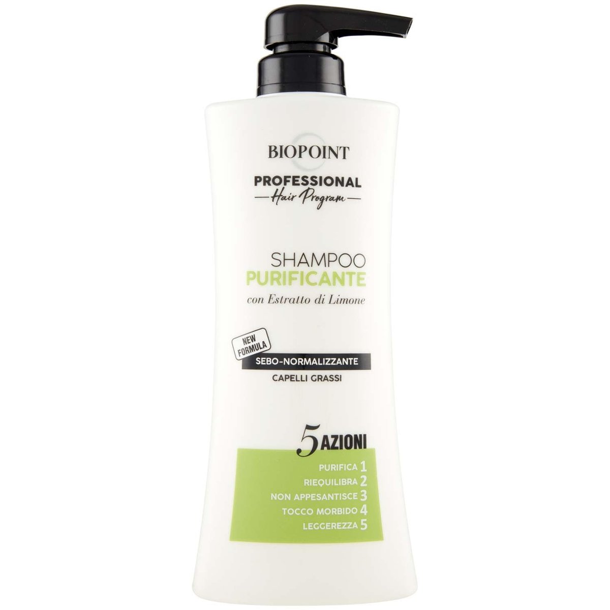 BIOPOINT Professional Shampoo Purificante – Normalisierendes Shampoo für fettiges Haar, 400 ml, Hergestellt in Italien