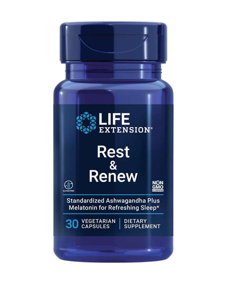Life Extension Rest & Renew – Für einen erfrischenden und erholsamen Schlaf, glutenfrei, nicht gentechnisch verändert, vegetarisch, 30 Kapseln