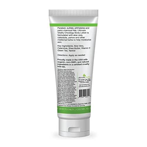 UltimateVitality Oncology Creme für Chemo-Patienten – Natürliche, organische Chemo-Lotion, paraben- und phthalatfrei, feuchtigkeitsspendend für empfindliche und gereizte Haut – 170 g