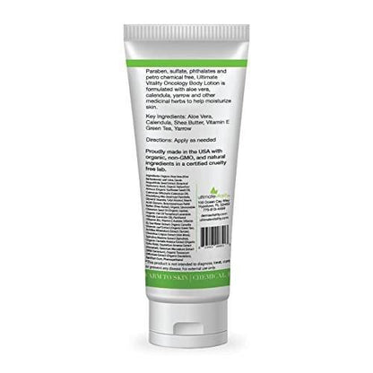UltimateVitality Oncology Creme für Chemo-Patienten – Natürliche, organische Chemo-Lotion, paraben- und phthalatfrei, feuchtigkeitsspendend für empfindliche und gereizte Haut – 170 g