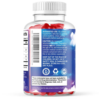 Melatonin Schlafgummis – 12 mg pro Portion – Extra starke Unterstützung für erholsamen Schlaf – Vegan – Beerengeschmack – 120 Gummis