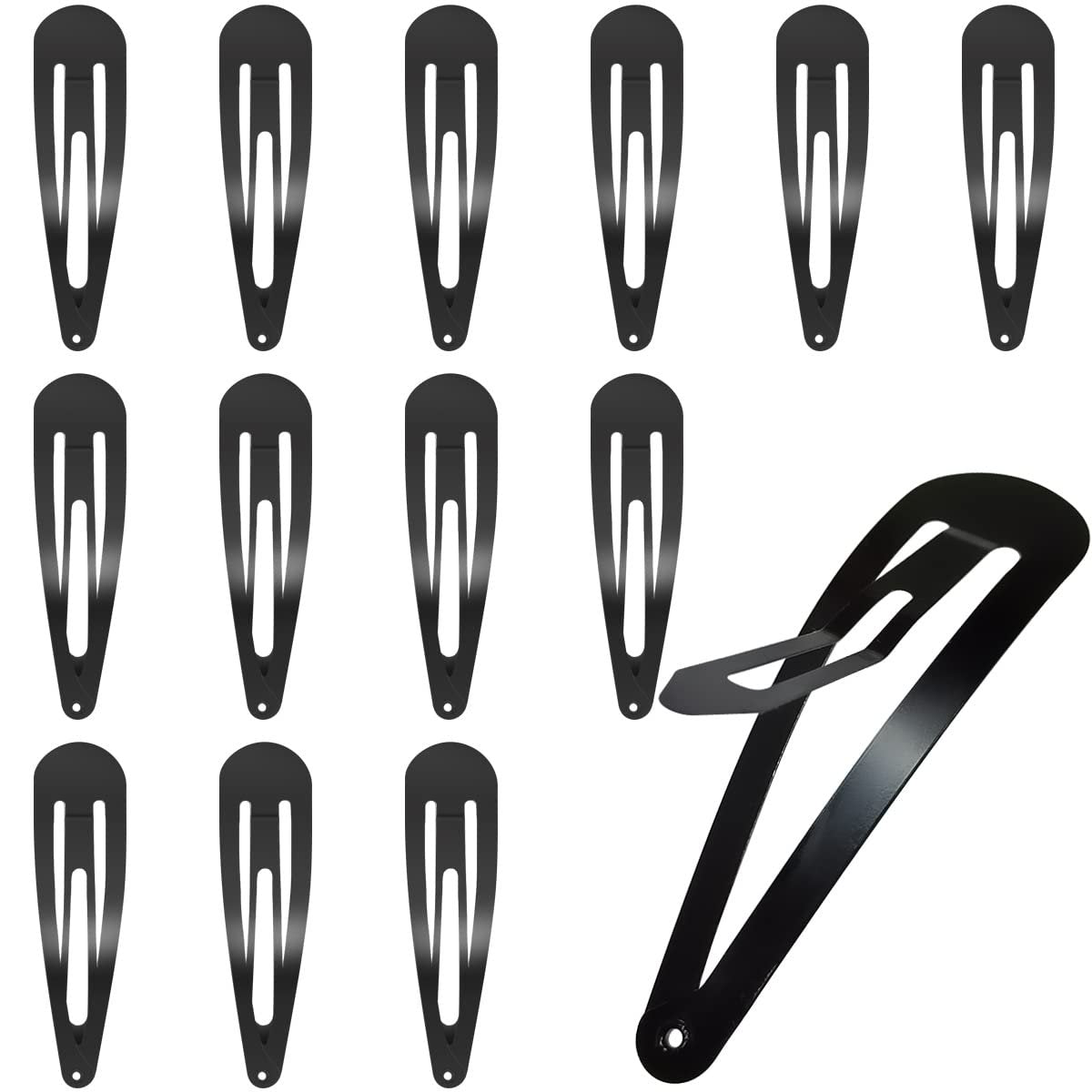 30 Stück Haarspangen, 7,9 cm Große Clips für Frauen, Rutschfeste Metall-Haarspangen, Große Haarnadeln (Schwarz)