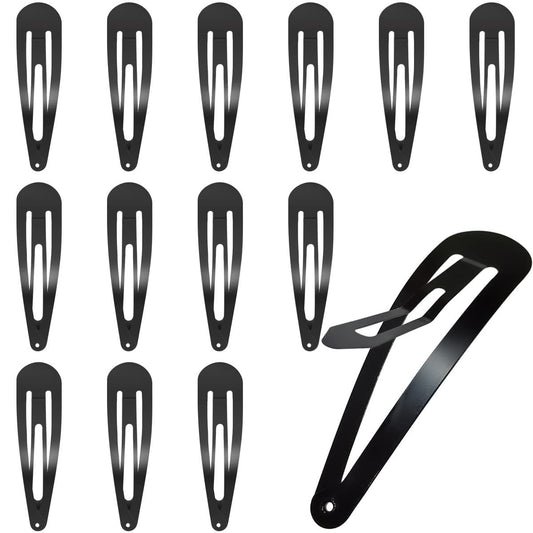 30 Stück Haarspangen, 7,9 cm Große Clips für Frauen, Rutschfeste Metall-Haarspangen, Große Haarnadeln (Schwarz)