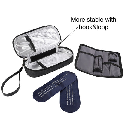 Apollo Walker Insulin Kühltasche Reiseetui für Diabetiker – Medikamentenkühler mit Kühlakkus und Isolierfutter – TSA-geprüft – Schwarz, Klein