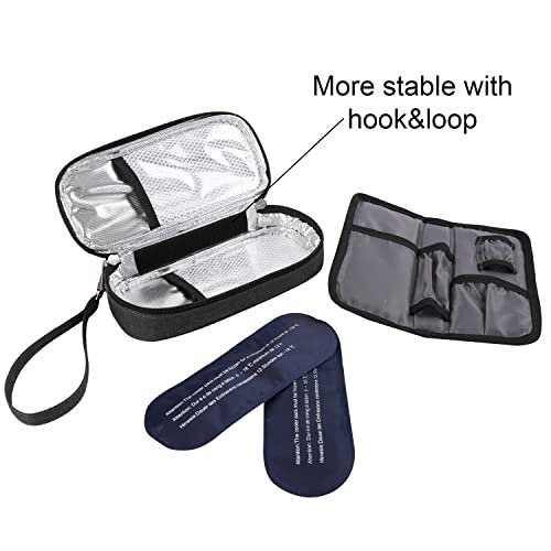 Apollo Walker Insulin Kühltasche Reiseetui für Diabetiker – Medikamentenkühler mit Kühlakkus und Isolierfutter – TSA-geprüft – Schwarz, Klein