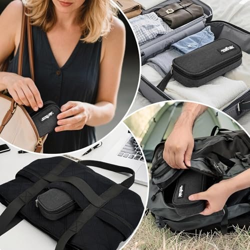 Apollo Walker Insulin Kühltasche Reiseetui für Diabetiker – Medikamentenkühler mit Kühlakkus und Isolierfutter – TSA-geprüft – Schwarz, Klein