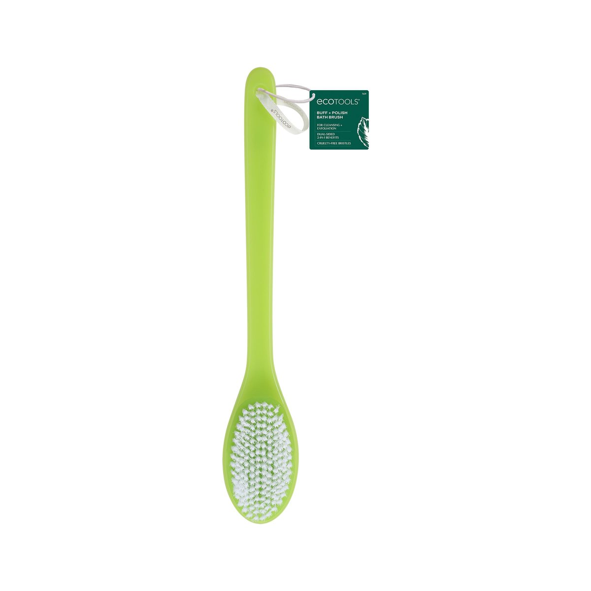 EcoTools Buff + Polish Badebürste – Lange Handbürste für Rücken & schwer erreichbare Stellen, Peelingbürste für sanfte Reinigung & Toten Hautentfernung, umweltfreundlich, vegan, 1 Stück