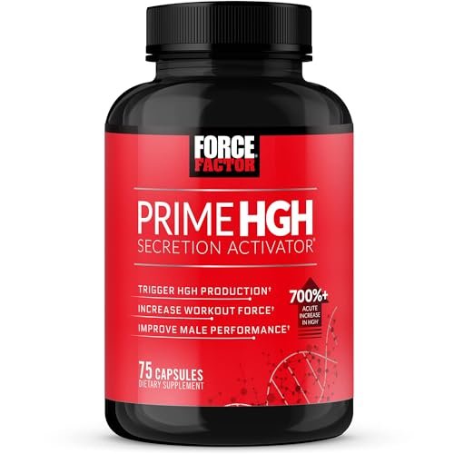 Force Factor Prime HGH-Sekretionsaktivator - HGH-Ergänzung für Männer mit klinisch untersuchtem AlphaSize zur Unterstützung der HGH-Produktion, Steigerung der Trainingskraft und Verbesserung der Leistung, 75 Kapseln