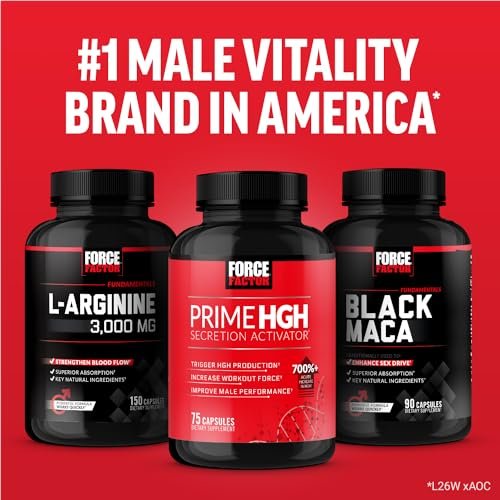 Force Factor Prime HGH-Sekretionsaktivator - HGH-Ergänzung für Männer mit klinisch untersuchtem AlphaSize zur Unterstützung der HGH-Produktion, Steigerung der Trainingskraft und Verbesserung der Leistung, 75 Kapseln
