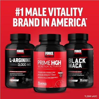 Force Factor Prime HGH-Sekretionsaktivator - HGH-Ergänzung für Männer mit klinisch untersuchtem AlphaSize zur Unterstützung der HGH-Produktion, Steigerung der Trainingskraft und Verbesserung der Leistung, 75 Kapseln
