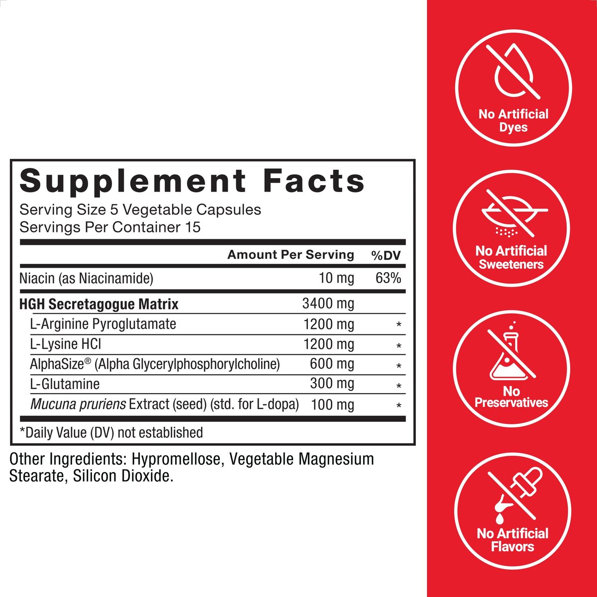 Force Factor Prime HGH-Sekretionsaktivator - HGH-Ergänzung für Männer mit klinisch untersuchtem AlphaSize zur Unterstützung der HGH-Produktion, Steigerung der Trainingskraft und Verbesserung der Leistung, 75 Kapseln