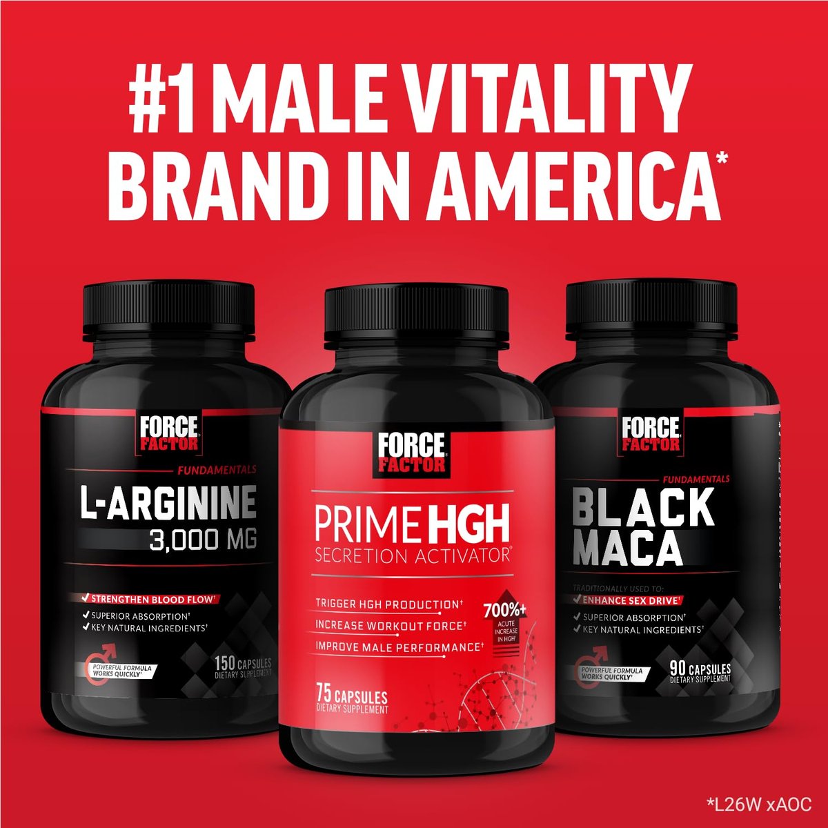 Force Factor Prime HGH-Sekretionsaktivator - HGH-Ergänzung für Männer mit klinisch untersuchtem AlphaSize zur Unterstützung der HGH-Produktion, Steigerung der Trainingskraft und Verbesserung der Leistung, 75 Kapseln