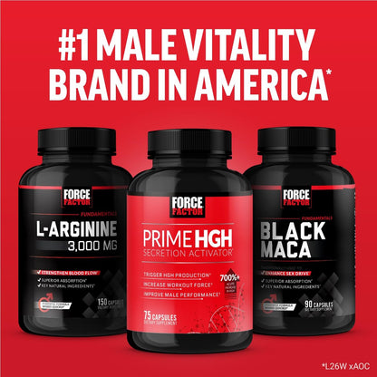 Force Factor Prime HGH-Sekretionsaktivator - HGH-Ergänzung für Männer mit klinisch untersuchtem AlphaSize zur Unterstützung der HGH-Produktion, Steigerung der Trainingskraft und Verbesserung der Leistung, 75 Kapseln