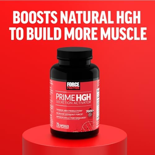 Force Factor Prime HGH-Sekretionsaktivator - HGH-Ergänzung für Männer mit klinisch untersuchtem AlphaSize zur Unterstützung der HGH-Produktion, Steigerung der Trainingskraft und Verbesserung der Leistung, 75 Kapseln
