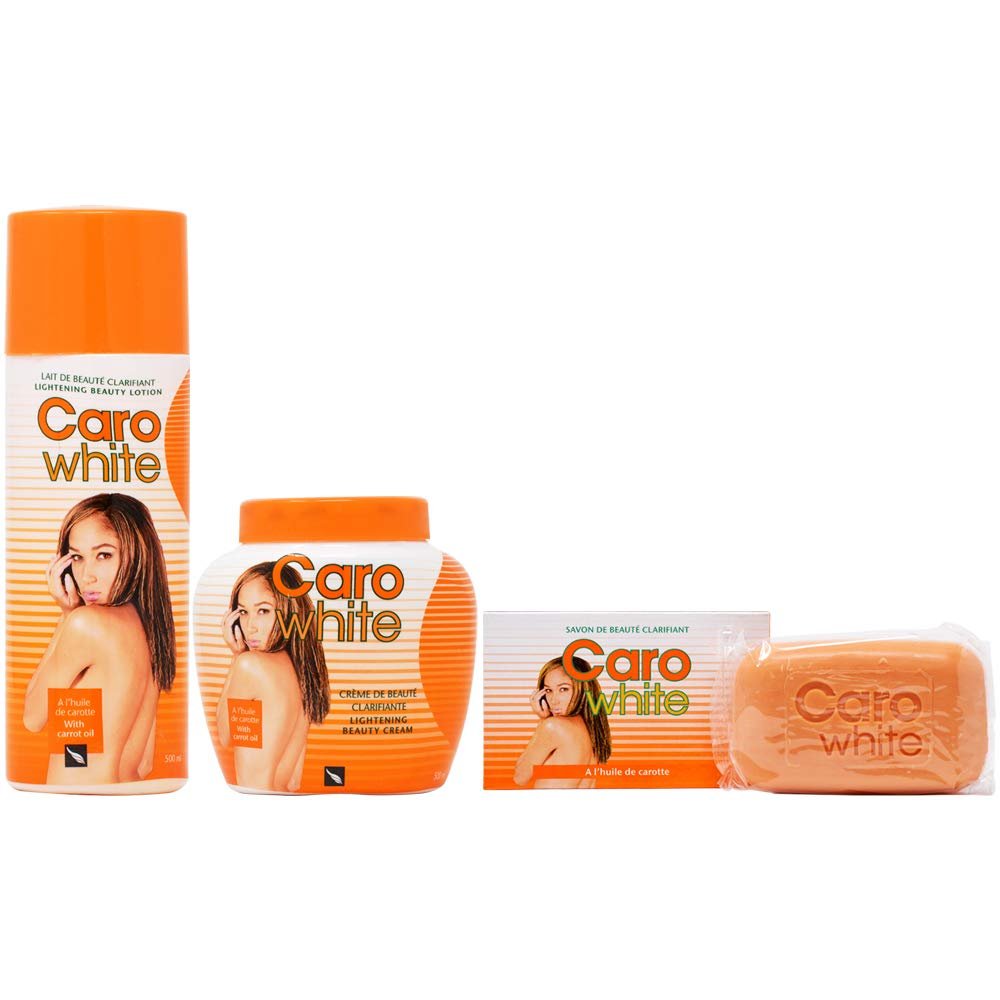 Caro White Set-3 (Lotion 10,14 oz + Creme 10,14 oz + Seife 6,3 oz) – Aufhellendes Pflegeset