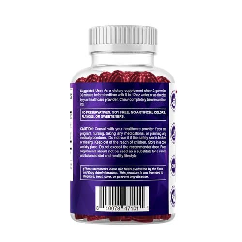 Vitamatic Melatonin 20mg Gummies für Erwachsene, 30 Portionen - 60 Stück - Nicht gewohnheitsbildendes Nahrungsergänzungsmittel (2er-Pack)