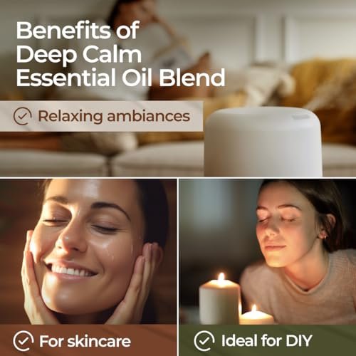 Gya Labs Deep Calm Ätherisches Öl Blend für Entspannung & emotionales Gleichgewicht - 0,34 fl oz - Beruhigende Aromatherapieöle für Diffuser, Luftbefeuchter, Aromatherapie - Geeignet für Arbeit, Zuhause oder persönliche Nutzung