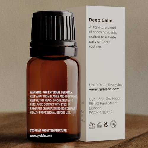 Gya Labs Deep Calm Ätherisches Öl Blend für Entspannung & emotionales Gleichgewicht - 0,34 fl oz - Beruhigende Aromatherapieöle für Diffuser, Luftbefeuchter, Aromatherapie - Geeignet für Arbeit, Zuhause oder persönliche Nutzung