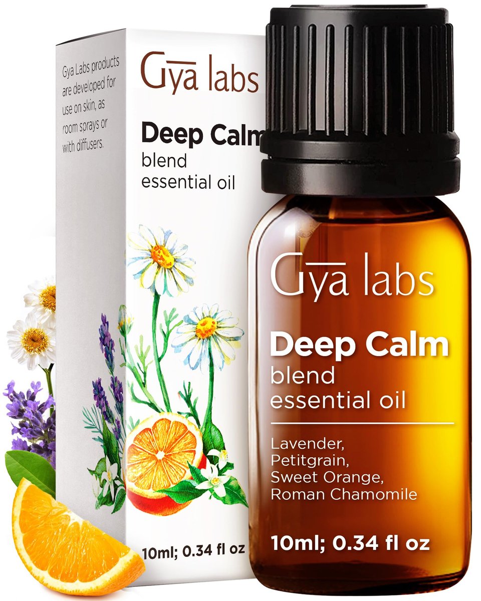 Gya Labs Deep Calm Ätherisches Öl Blend für Entspannung & emotionales Gleichgewicht - 0,34 fl oz - Beruhigende Aromatherapieöle für Diffuser, Luftbefeuchter, Aromatherapie - Geeignet für Arbeit, Zuhause oder persönliche Nutzung