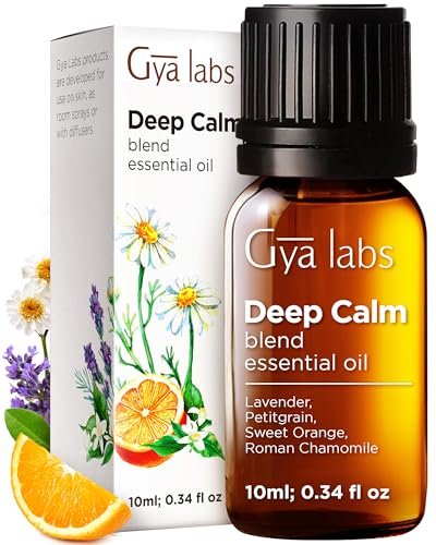 Gya Labs Deep Calm Ätherisches Öl Blend für Entspannung & emotionales Gleichgewicht - 0,34 fl oz - Beruhigende Aromatherapieöle für Diffuser, Luftbefeuchter, Aromatherapie - Geeignet für Arbeit, Zuhause oder persönliche Nutzung