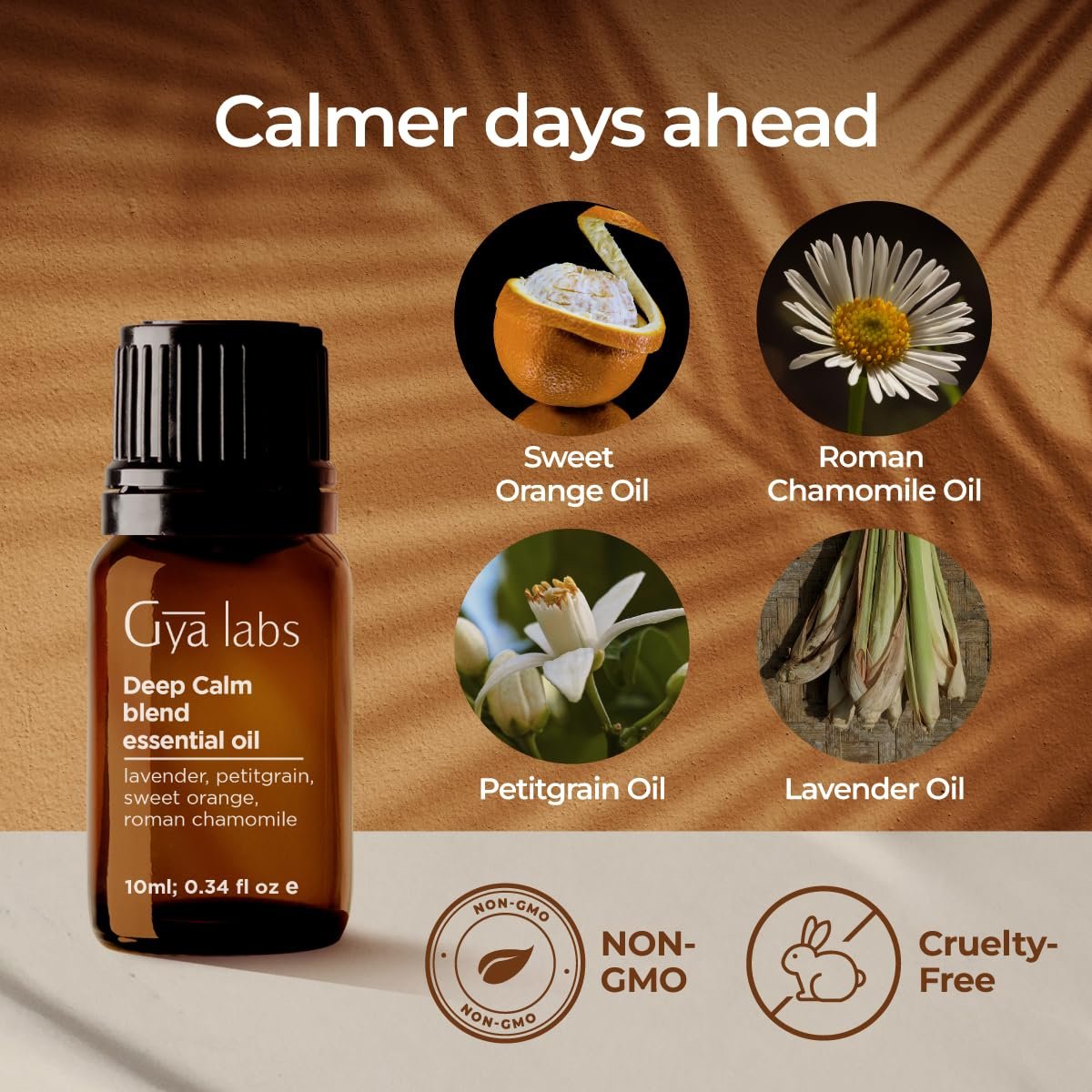 Gya Labs Deep Calm Ätherisches Öl Blend für Entspannung & emotionales Gleichgewicht - 0,34 fl oz - Beruhigende Aromatherapieöle für Diffuser, Luftbefeuchter, Aromatherapie - Geeignet für Arbeit, Zuhause oder persönliche Nutzung