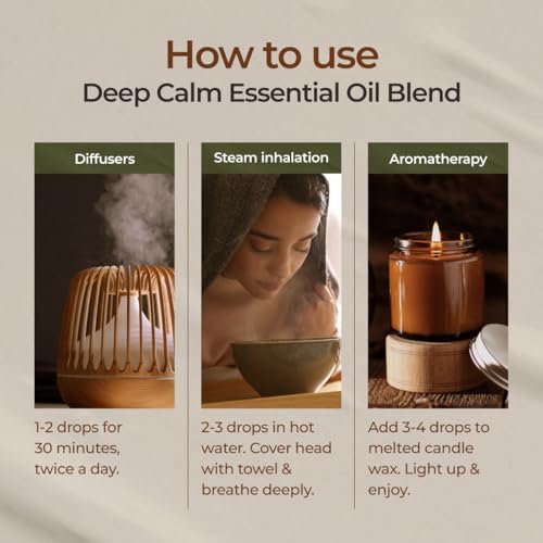 Gya Labs Deep Calm Ätherisches Öl Blend für Entspannung & emotionales Gleichgewicht - 0,34 fl oz - Beruhigende Aromatherapieöle für Diffuser, Luftbefeuchter, Aromatherapie - Geeignet für Arbeit, Zuhause oder persönliche Nutzung
